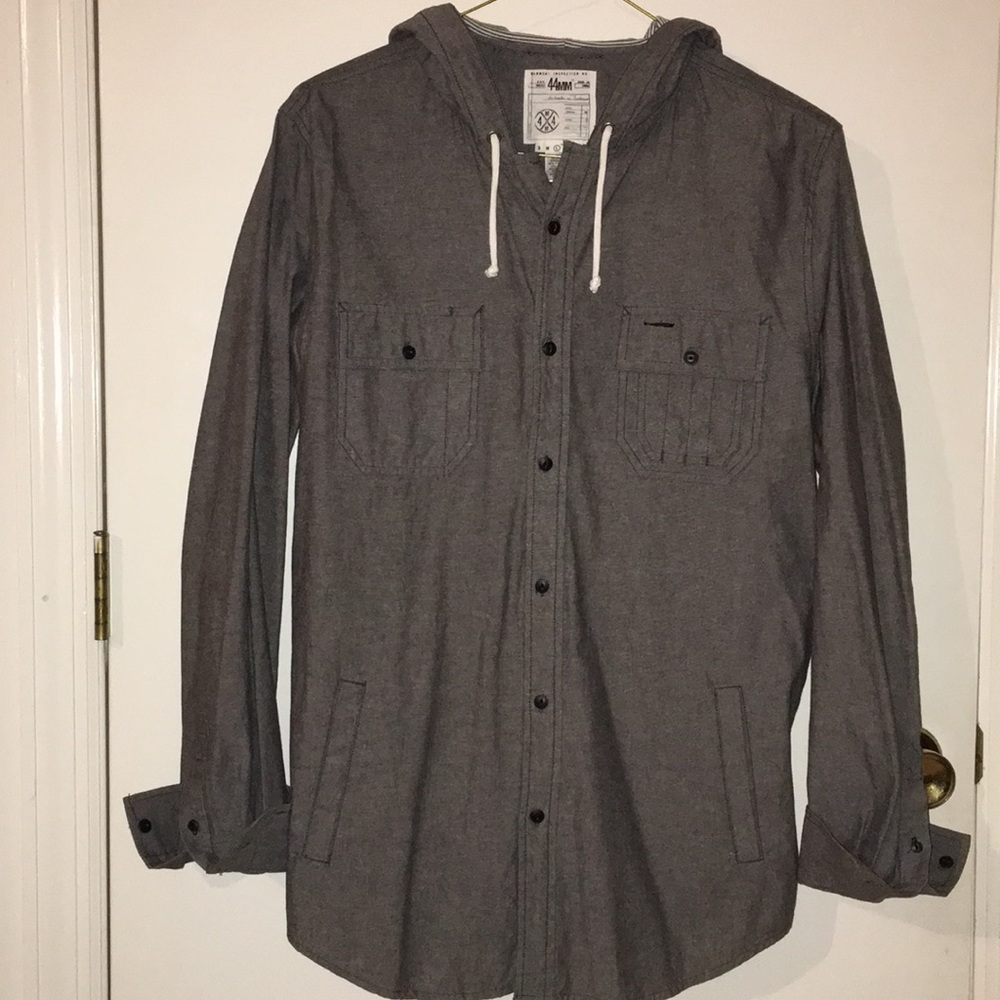 44MM Men’s Hooded Button Down Shirt